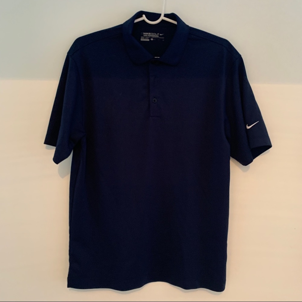 Nike Golf Dri-Fit Polo Men’s Short Sleeve Navy Blue $5.95 S&H Great Cond…